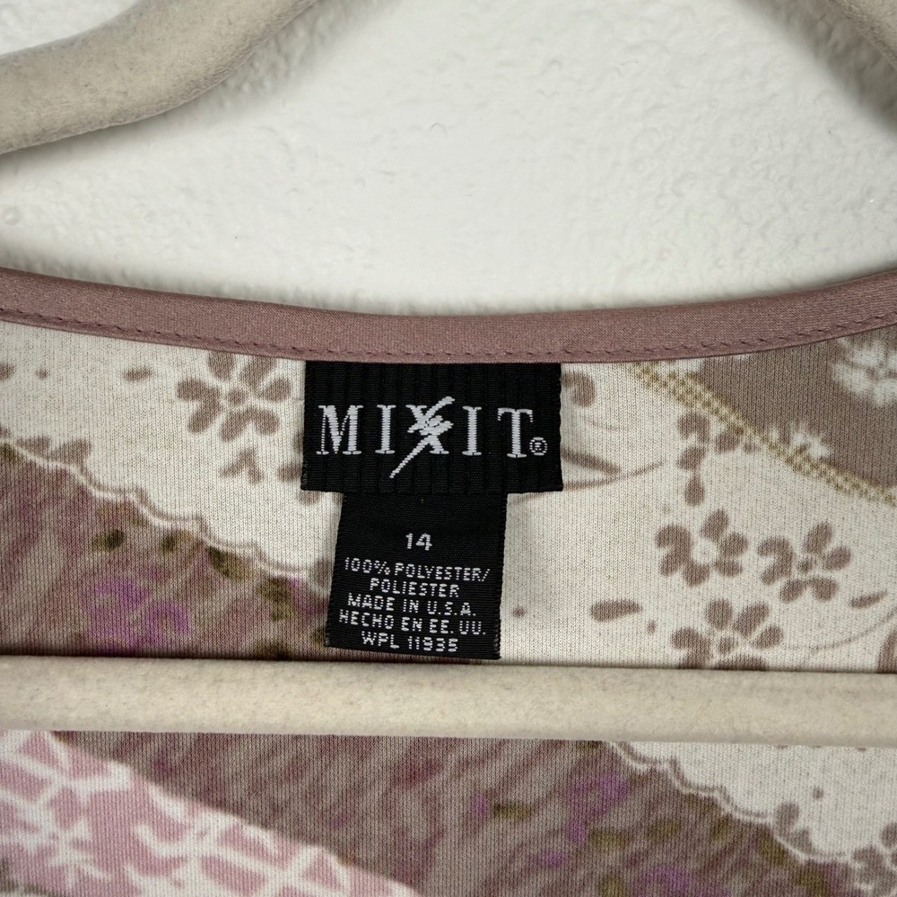 Mixit Womens Floral Patchwork High Low Ruffle Hem Midi Dress Mauve Size 14 NWT - Picture 6 of 10